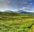 perthshire field with munro in background